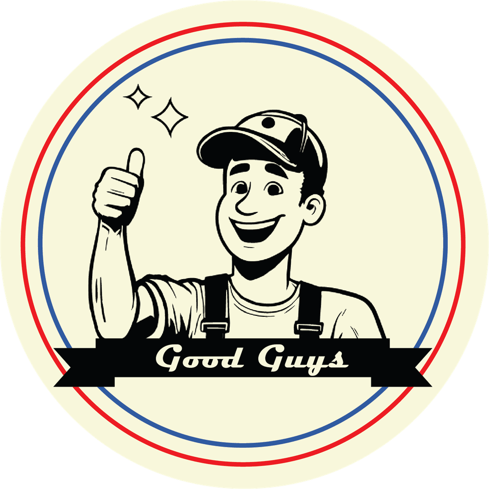 The Good Guys mascot giving a thumbs up